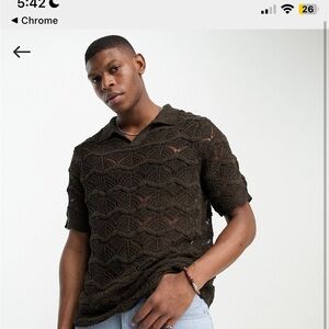 Light-weight knit crochet beach shirt from ASOS. Brand New. Only worn (1) time.